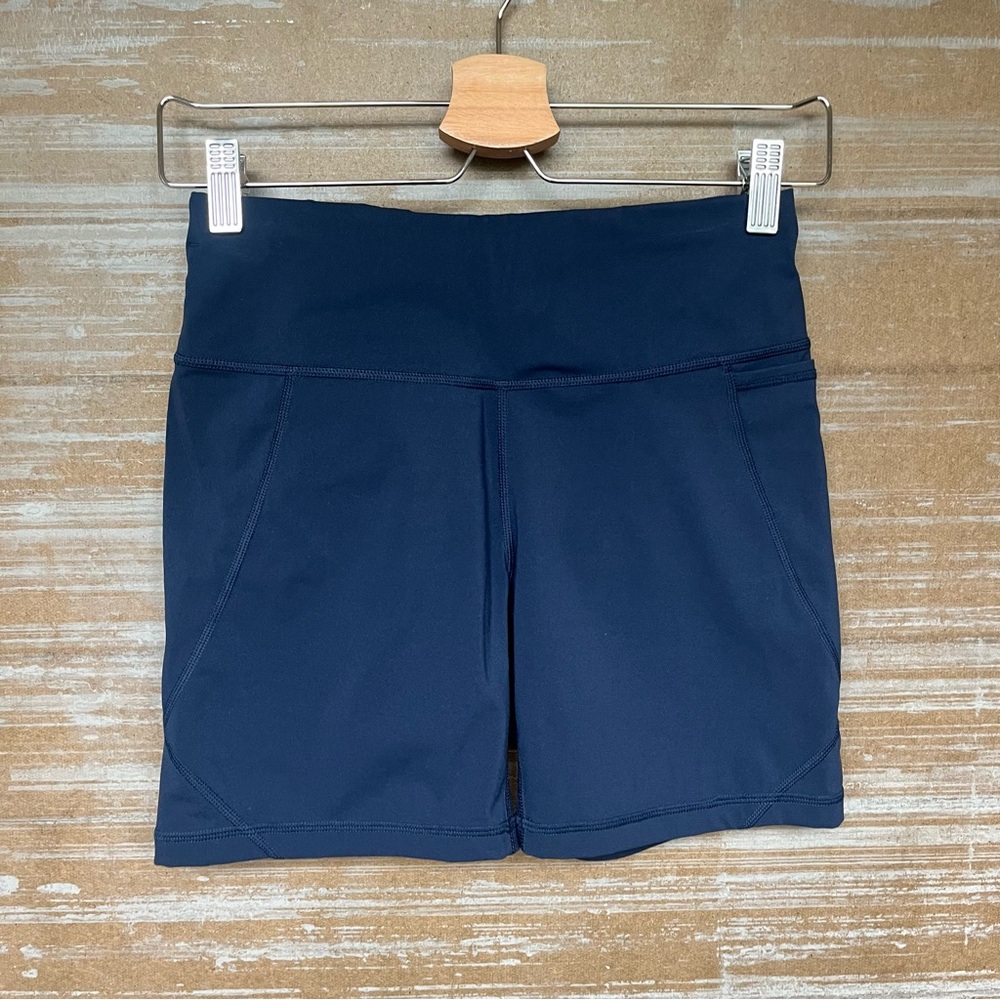 Sweaty Betty Power Bike Shorts 6” Navy Running Work Out Womens 6